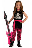 Load image into Gallery viewer, Girls 1980s Pink &amp; Black Rock Star Chick Costume - Large

