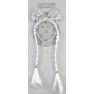 Silver Headband with Bow and Pigtails - The Base Warehouse