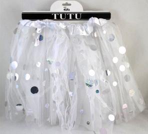White Spotted Tulle Tutu - 40cm - The Base Warehouse