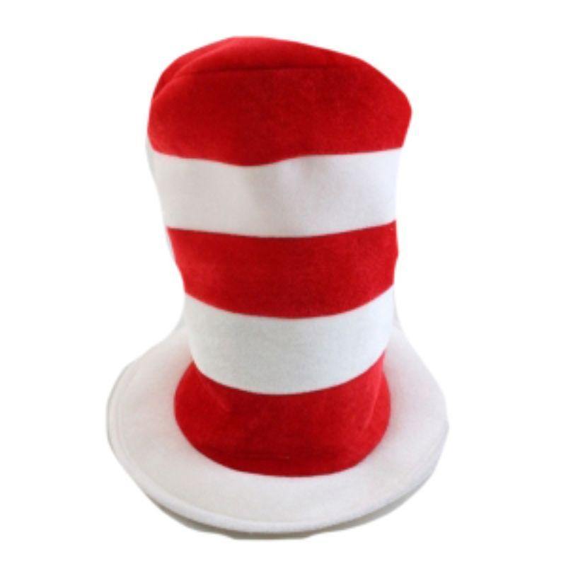 Adult Red and White Striped Top Hat - The Base Warehouse