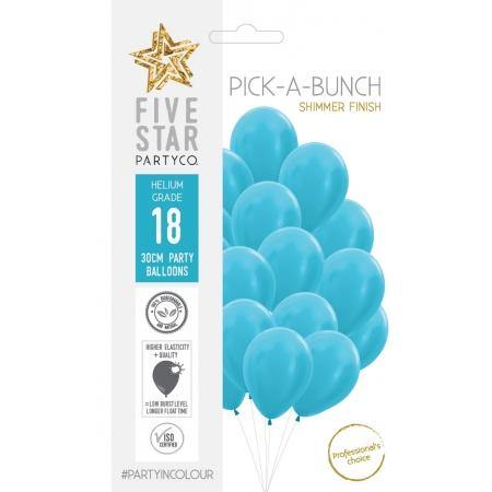 18 Pack Shimmer Pearl Caribbean Latex Balloons - 30cm - The Base Warehouse