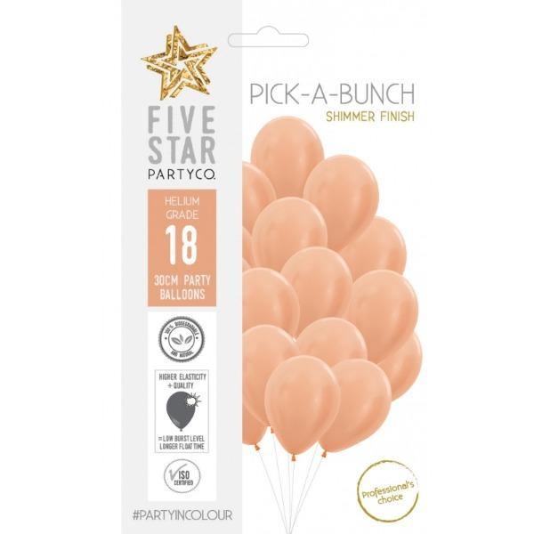 18 Pack Pearl Peach Shimmer Balloons - The Base Warehouse