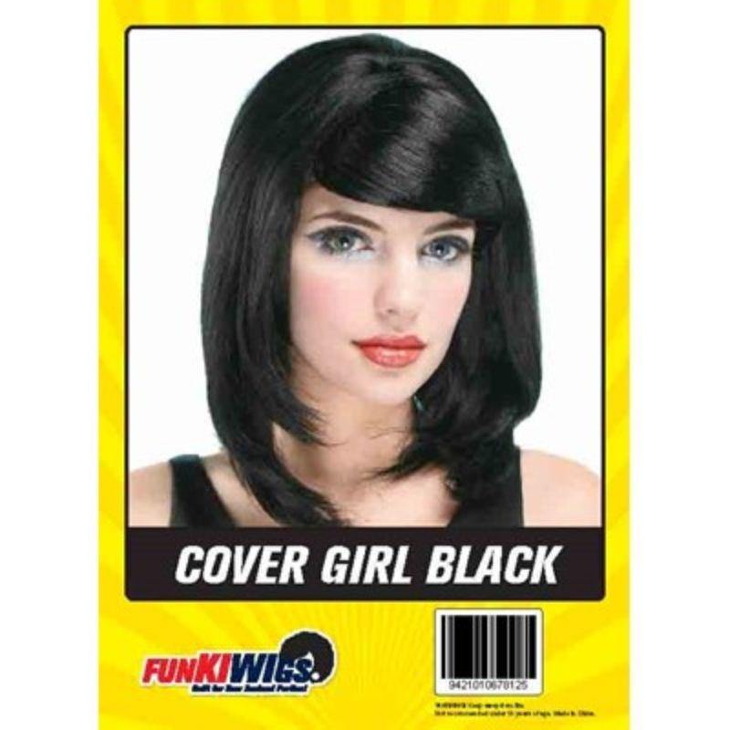 Womens Black Cover Girl Wig - The Base Warehouse
