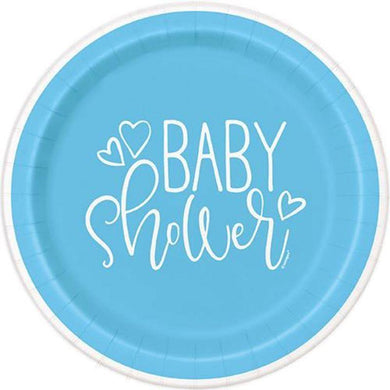 8 Pack Blue Heart Plates - 18cm - The Base Warehouse