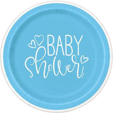 8 Pack Blue Heart Plates - 23cm - The Base Warehouse