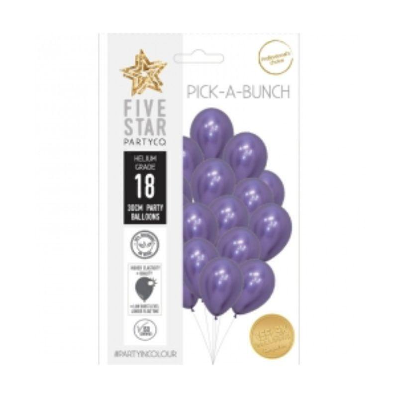 18 Pack Reflex Purple Latex Balloons - 30cm - The Base Warehouse