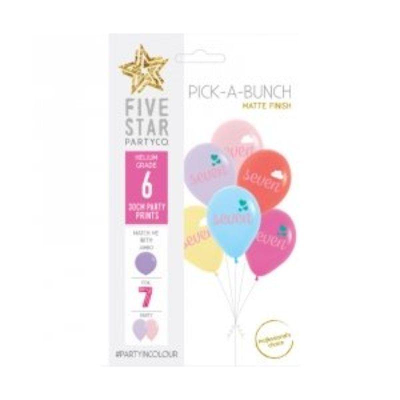 6 Pack Assorted Seven Clound/Hearts Balloons - 30cm - The Base Warehouse