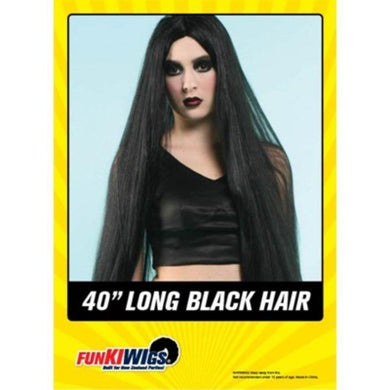 Womens 40 Inch Long Black Wig - The Base Warehouse