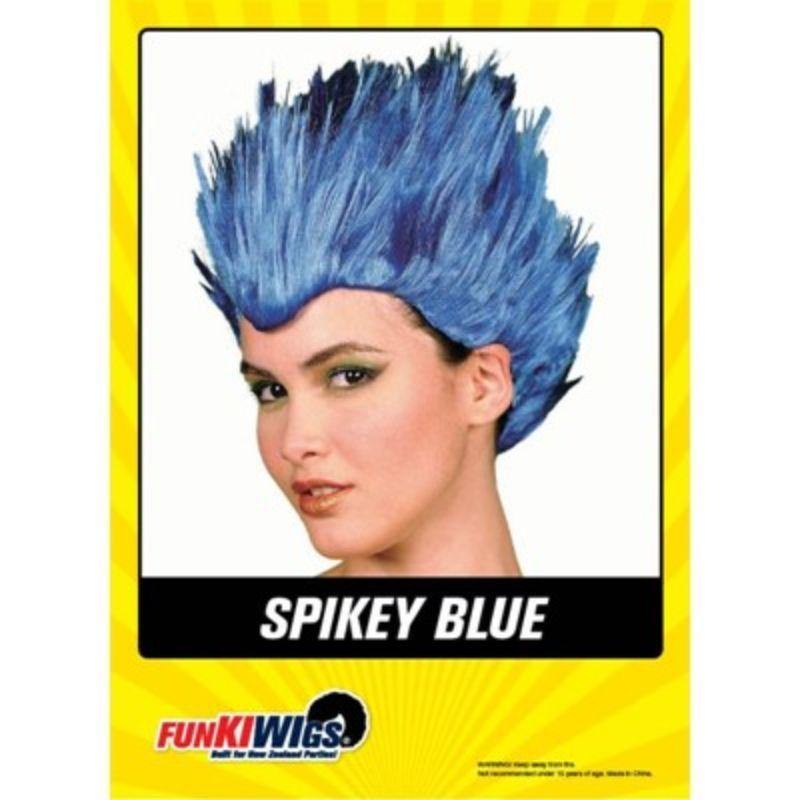 Womens Blue Spikey Lady Wig - The Base Warehouse