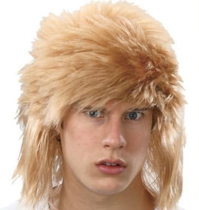 Blonde Permed Mullet Wig - The Base Warehouse