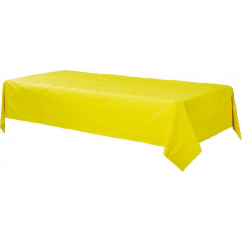 Yellow Sunshine Rectangle Plastic Tablecover - 1.37m x 2.74m - The Base Warehouse