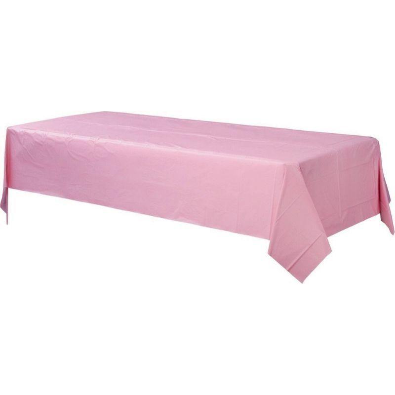 New Pink Plastic Rectangle Tablecover - 1.37m x 2.74m - The Base Warehouse