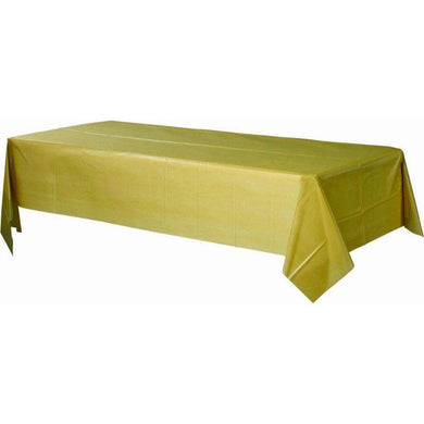 Gold Sparkle Plastic Rectangle Tablecover - 1.37m x 2.74m - The Base Warehouse