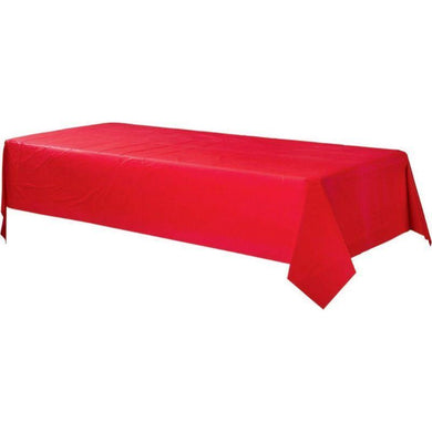 Apple Red Plastic Rectangle Tablecover - 1.37m x 2.74m - The Base Warehouse