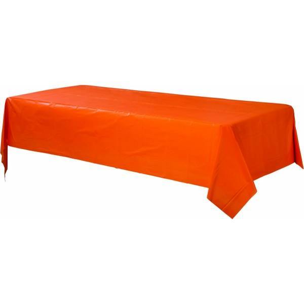 Orange Plastic Rectangular Tablecover - The Base Warehouse