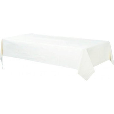 Frosty White Plastic Rectangular Tablecover - The Base Warehouse