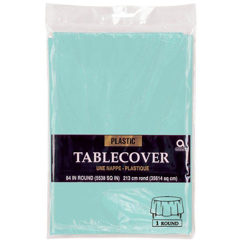 Robins Egg Blue Plastic Round Tablecover - 2.1m - The Base Warehouse