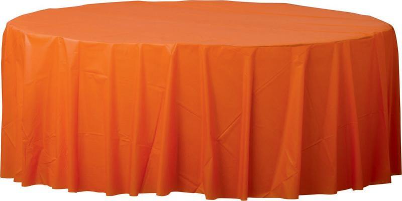 Orange Plastic Round Tablecover - The Base Warehouse