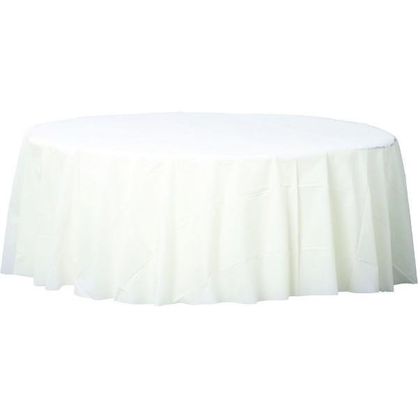 Frosty White Plastic Round Tablecover - The Base Warehouse