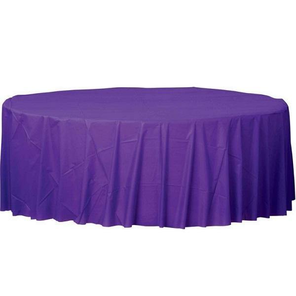 New Purple Plastic Round Tablecover - The Base Warehouse