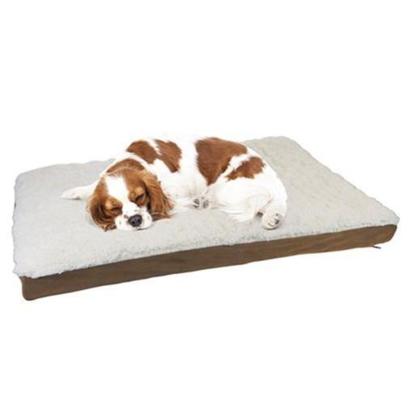 Brown Suede Orthopedic Pet Bed - 100cm x 80cm x 10cm