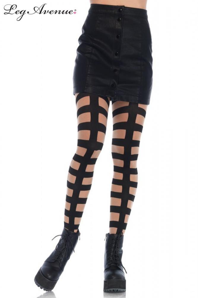 Womens Caged Strappy Illusion Tights - The Base Warehouse