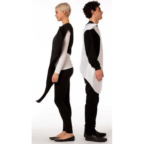 Unisex Adults Black & white Yin Yang Costume