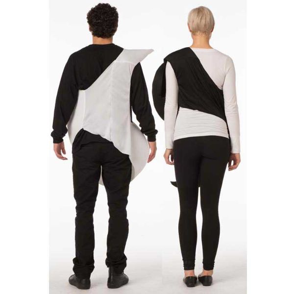 Unisex Adults Black & white Yin Yang Costume