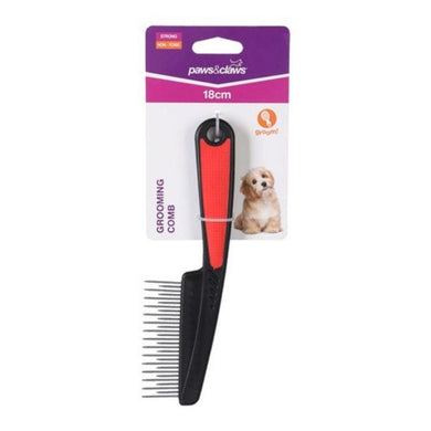 Black & Red Grooming Comb - 18cm - The Base Warehouse