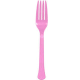 Load image into Gallery viewer, 20 Pack Heavy Weight New Pink Plastic Forks - The Base Warehouse
