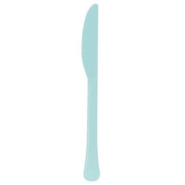 20 Pack Robins Egg Blue Heavy Weight Plastic Knives - The Base Warehouse