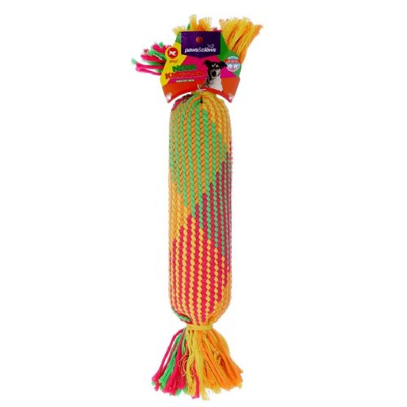 Neon Knotted Rope Baton Toy - 38cm x 7cm