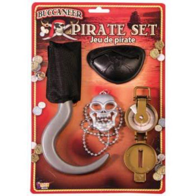 Pirate Playset - Hook, Eye Patch, Necklace and Compass - The Base Warehouse