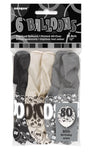 Load image into Gallery viewer, 6 Pack 80th Glitz Black Latex Balloons - 30cm - The Base Warehouse
