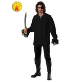Load image into Gallery viewer, Mens Black Ruffled Pirate Shirt - Std - The Base Warehouse

