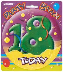 18 Today Jumbo Party Badge - 15cm - The Base Warehouse