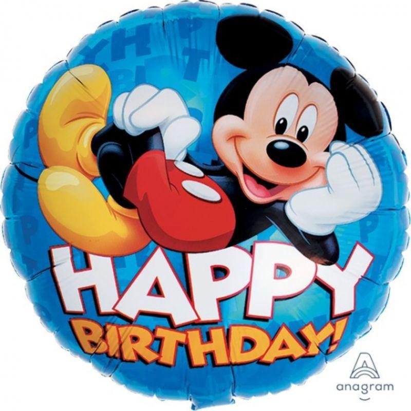 Happy Birthday Mickey Foil Balloon - 45cm - The Base Warehouse