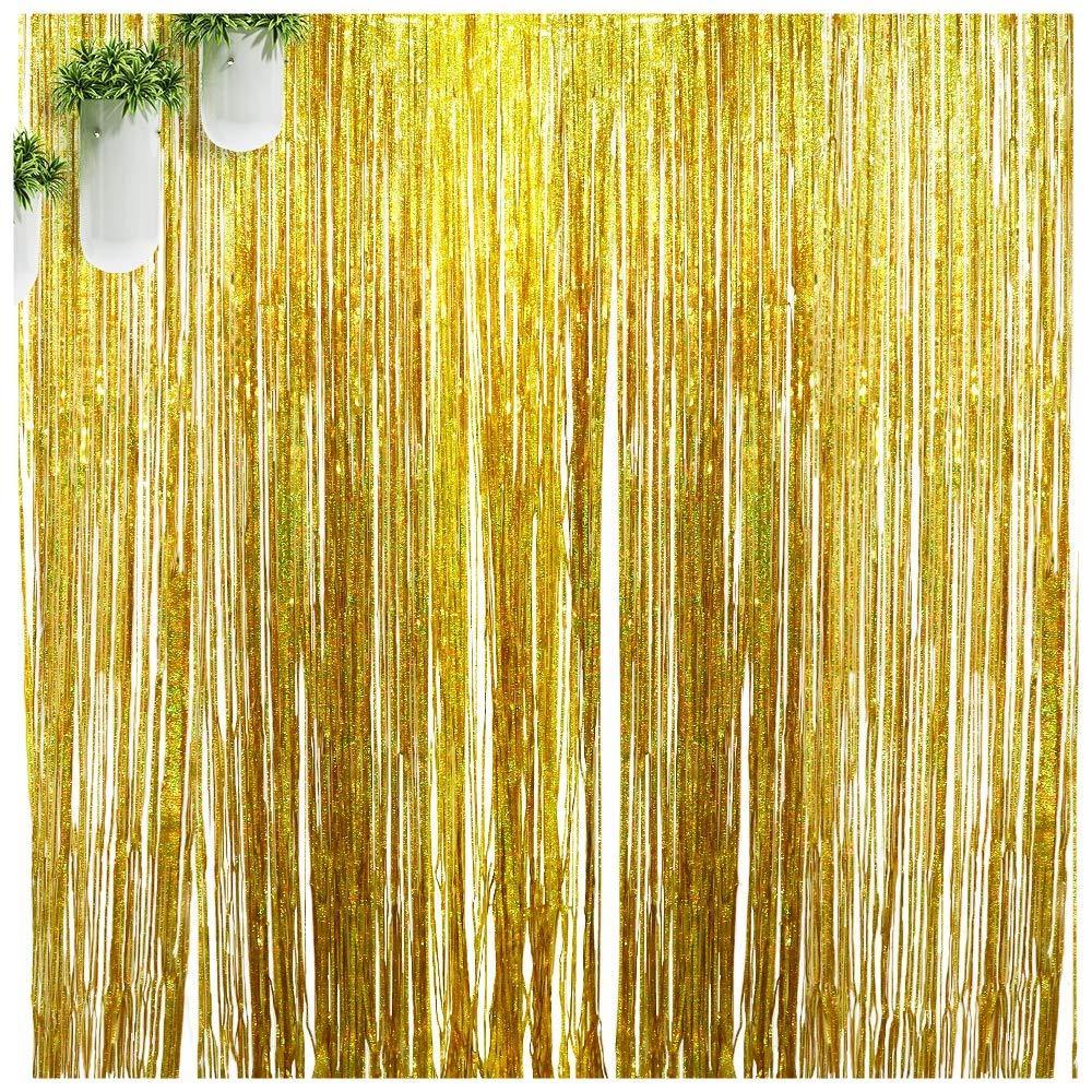 Gold Iridescent Tinsel Curtain - The Base Warehouse