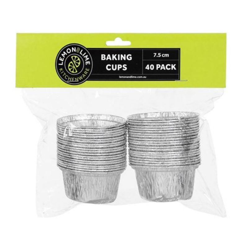 40 Pack Foil Baking Cups - 7.5cm - The Base Warehouse