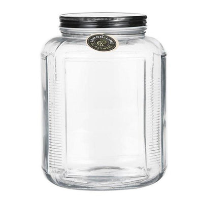 Ascot Glass Jar with Black Lid - 4.5L - The Base Warehouse