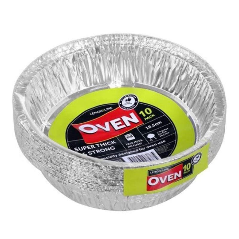 10 Pack Round Foil Baking Tray - 18.5cm - The Base Warehouse