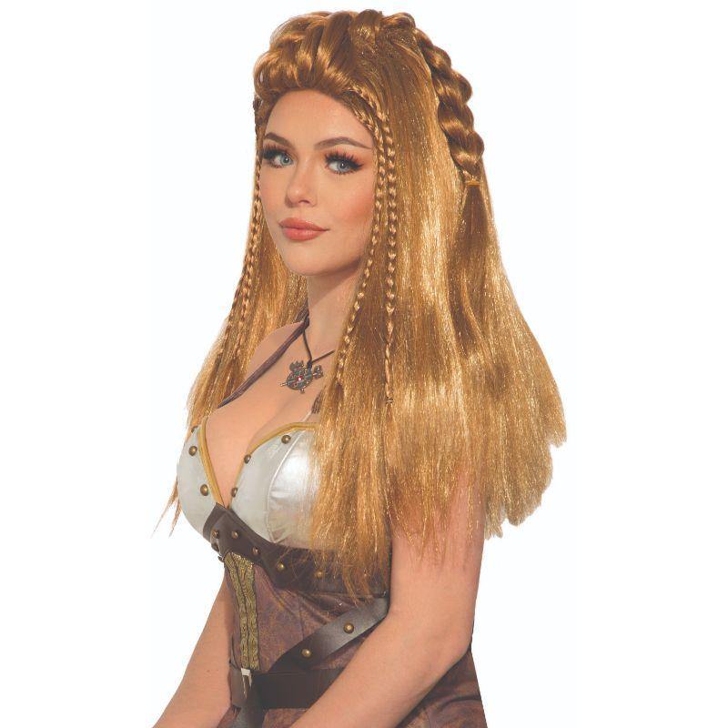 Womens Brown Viking Warrior Wig - The Base Warehouse