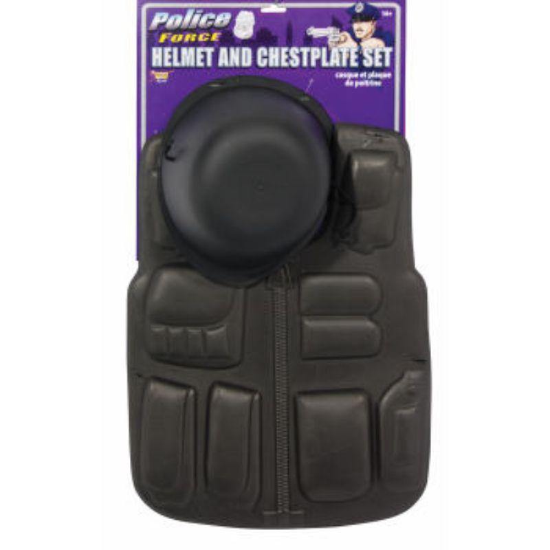 Kids Black Police Vest & Helmet - The Base Warehouse