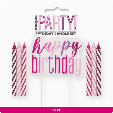 Pink Birthday Candle Set - The Base Warehouse