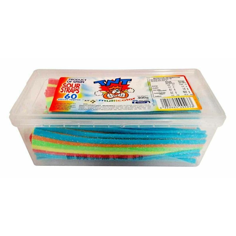 TNT Sour Straps Multicolour Snack Pack 400g