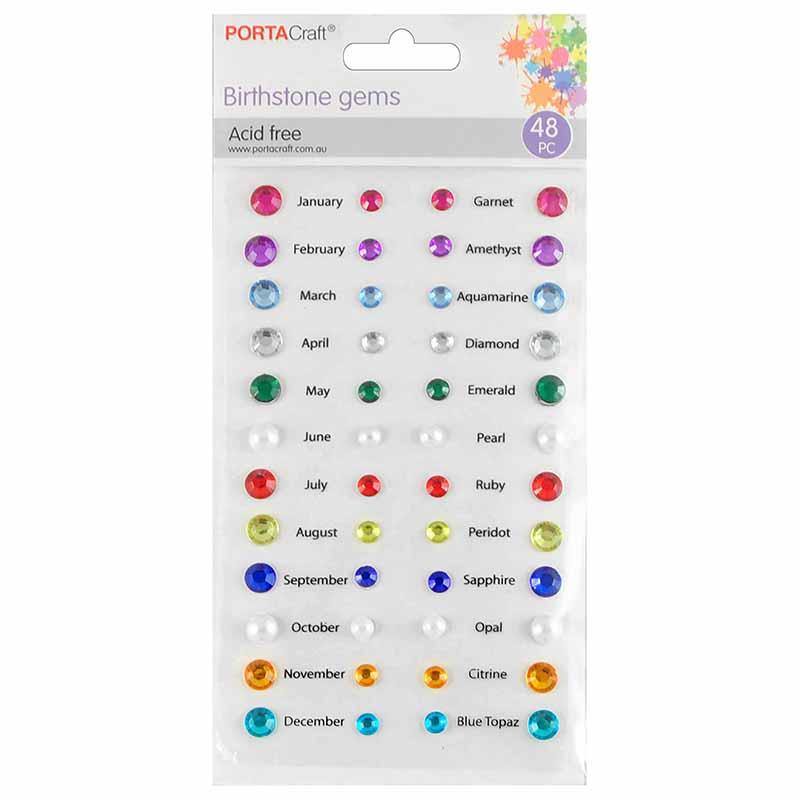 48 Piece Rainbow Birthstone Gems - The Base Warehouse
