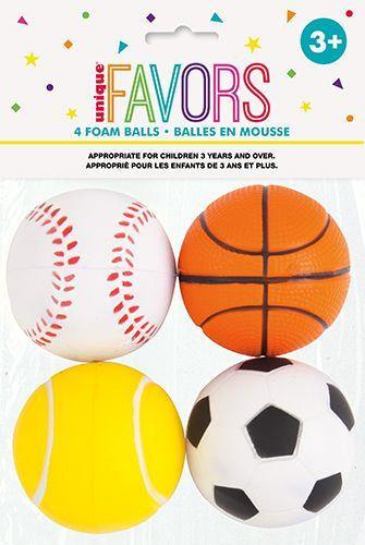 4 Pack Sports Foam Balls - The Base Warehouse