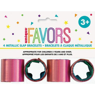 4 Pack Rainbow Slap Bracelets - The Base Warehouse