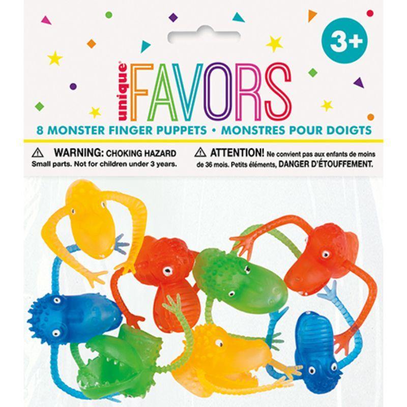 8 Pack Monster Finger Puppets - The Base Warehouse