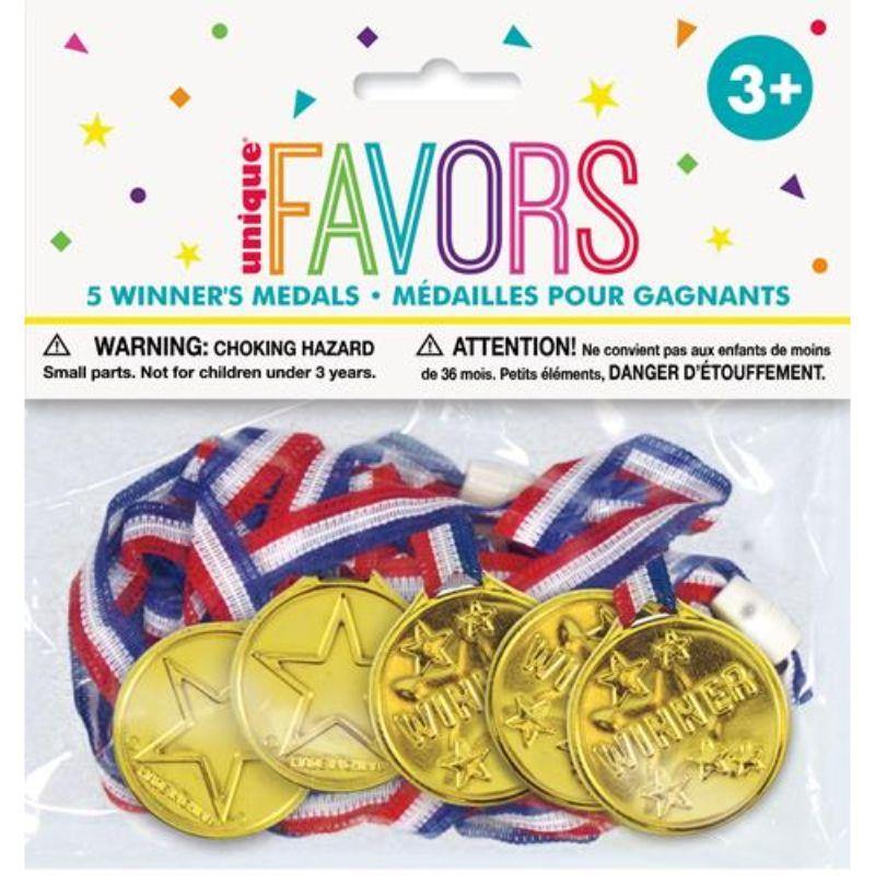 5 Pack Winner Medals - The Base Warehouse